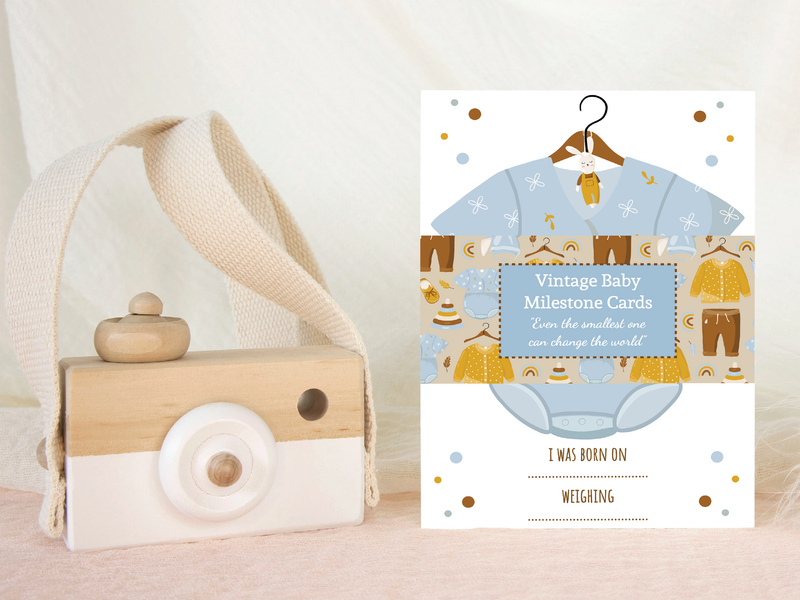 Vintage Baby Boy Memory Milestone Cards Ideal Baby Shower Gift Keep