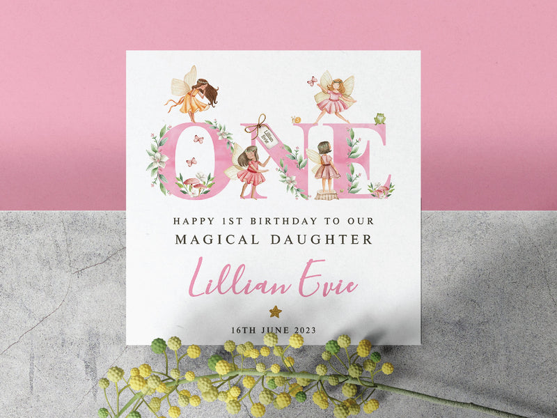 Personalised Safari Animals Birthday Card For Little Girl