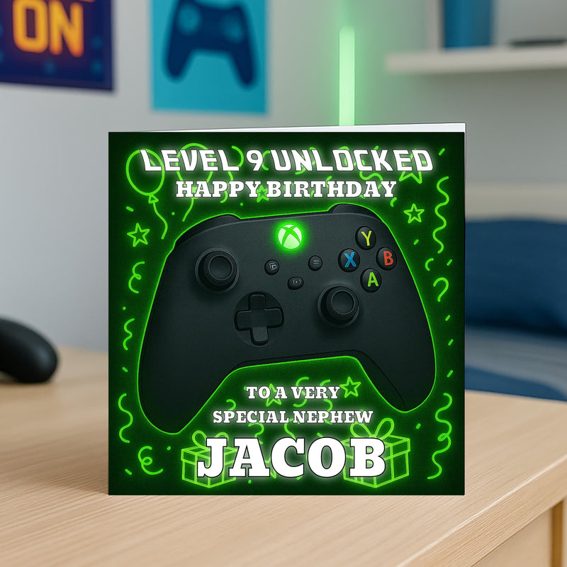 Personalised Xbox Gamer Birthday Card