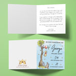 Personalised Classic Winnie The Pooh Baptism, Christening, Naming Day Card - Son, Godson, Nephew Boy Gift