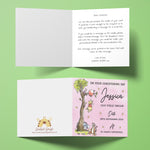 Personalised Classic Winnie The Pooh Baptism, Christening, Naming Day Card - Granddaughter, Goddaughter, Niece Girl Gift