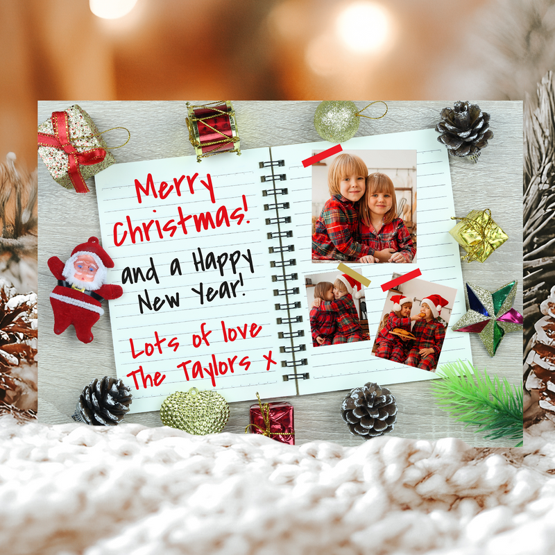 FLAT Customised Greeting Cards, Christmas Photo Cards