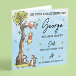 Personalised Classic Winnie The Pooh Baptism, Christening, Naming Day Card - Granddaughter, Goddaughter, Niece Girl Gift