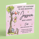 Personalised Classic Winnie The Pooh 1st Birthday Card - Daughter, Granddaughter, Niece, Goddaughter Gift