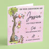Personalised Classic Winnie The Pooh Baptism, Christening, Naming Day Card - Granddaughter, Goddaughter, Niece Girl Gift