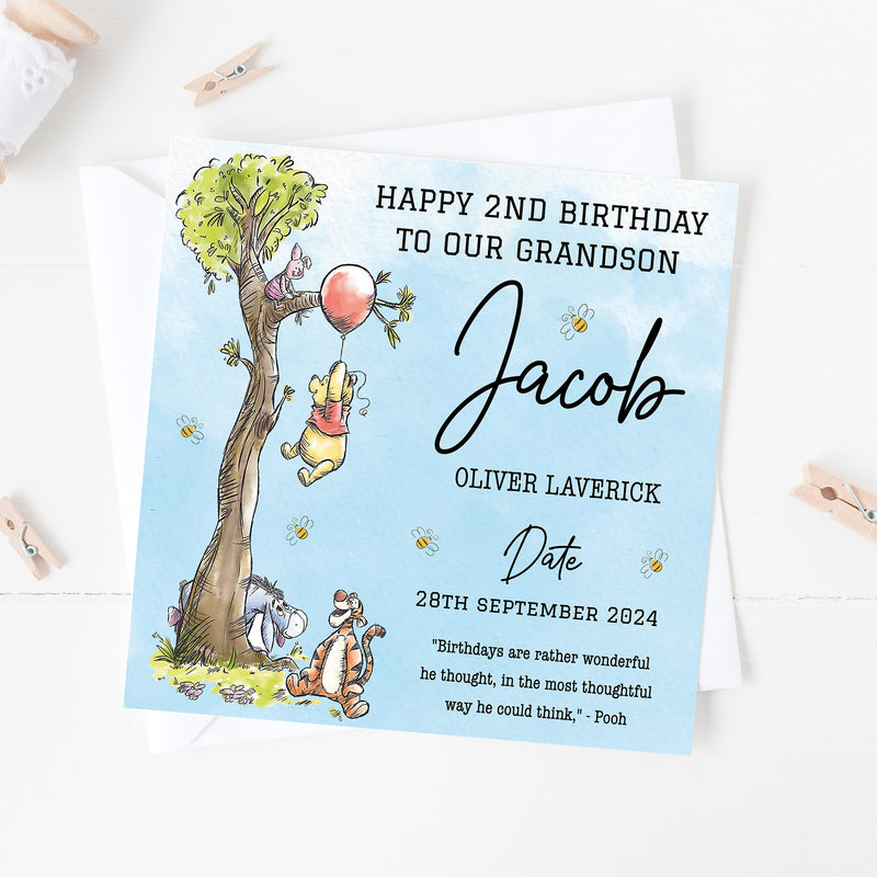 Personalised Classic Winnie The Pooh 1st Birthday Card - Daughter, Granddaughter, Niece, Goddaughter Gift