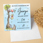 Personalised Classic Winnie The Pooh Baptism, Christening, Naming Day Card - Granddaughter, Goddaughter, Niece Girl Gift