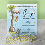 Personalised Classic Winnie The Pooh Baptism, Christening, Naming Day Card - Granddaughter, Goddaughter, Niece Girl Gift