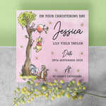 Personalised Classic Winnie The Pooh Baptism, Christening, Naming Day Card - Granddaughter, Goddaughter, Niece Girl Gift