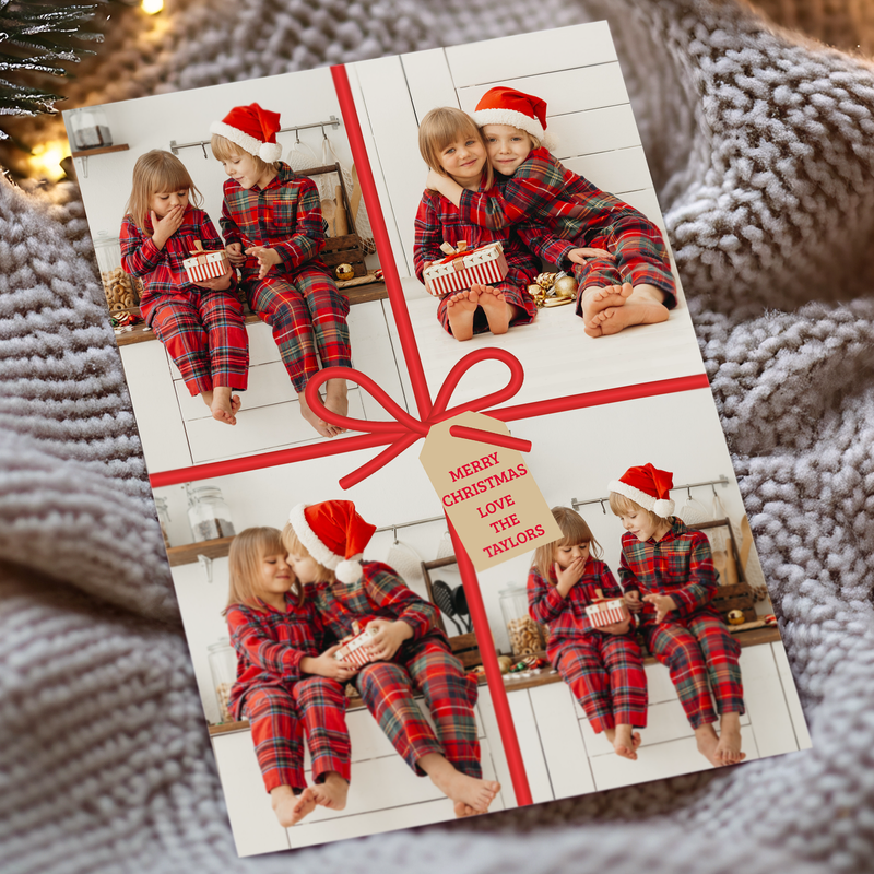 FLAT Custom Festive Christmas Cards, Christmas Cards With Photos