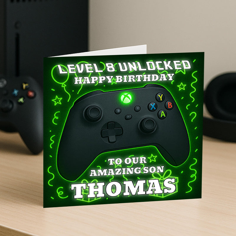 Personalised Xbox Gamer Birthday Card