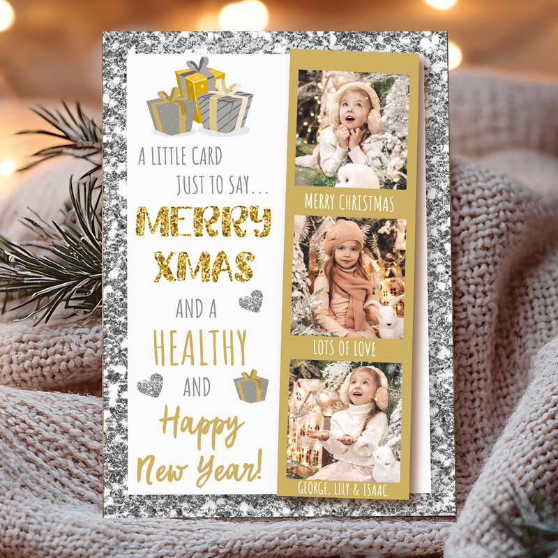 FLAT Festive Custom Christmas Card, Christmas Photo Cards