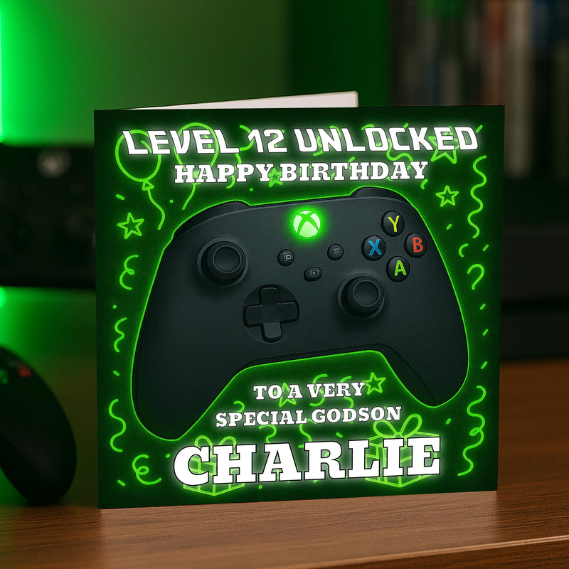 Personalised Xbox Gamer Birthday Card