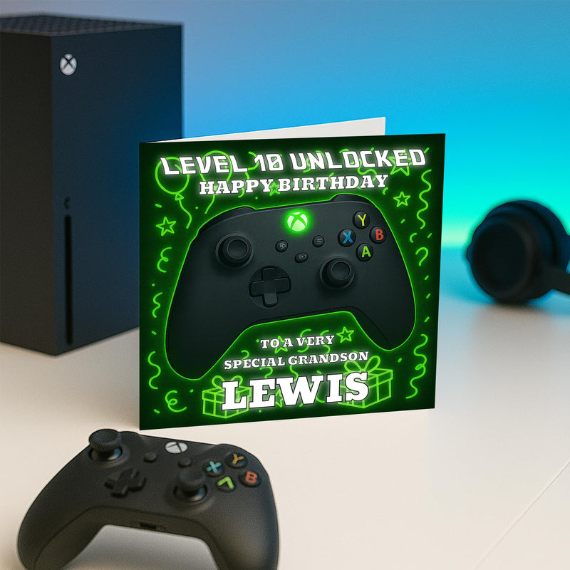 Personalised Xbox Gamer Birthday Card
