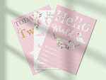 Vintage Pink Floral Botanical Boho Milestone Cards - Baby Girl Keepsake