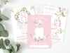 Vintage Pink Floral Botanical Boho Milestone Cards - Baby Girl Keepsake