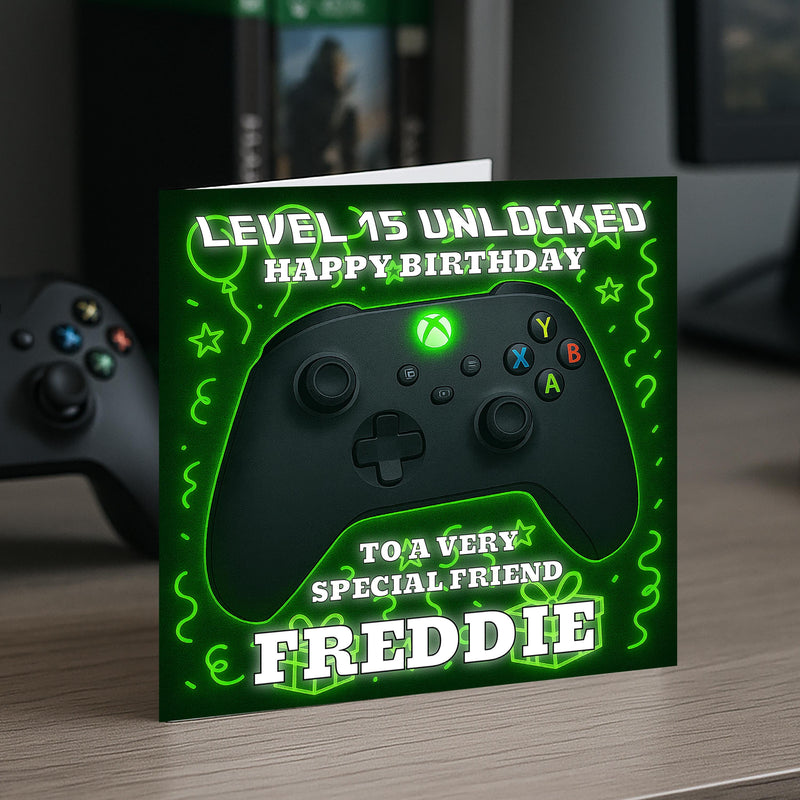Personalised Xbox Gamer Birthday Card