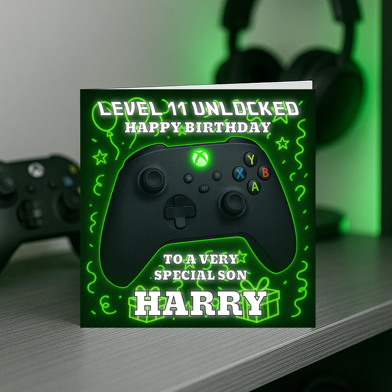 Personalised Xbox Gamer Birthday Card