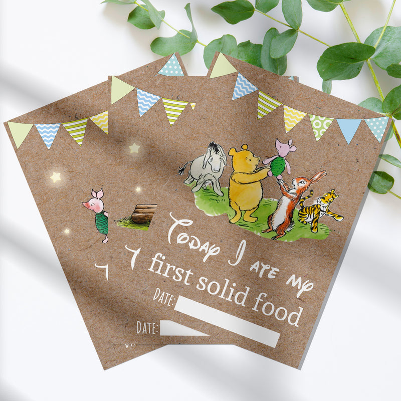 Winnie The Pooh Classic Pooh Bear 1st Year Milestone Cards - Blue Baby Boys Keepsake