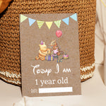 Winnie The Pooh Classic Pooh Bear 1st Year Milestone Cards - Blue Baby Boys Keepsake