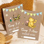 Winnie The Pooh Classic Pooh Bear 1st Year Milestone Cards - Blue Baby Boys Keepsake