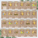 Winnie The Pooh Classic Pooh Bear 1st Year Milestone Cards - Blue Baby Boys Keepsake