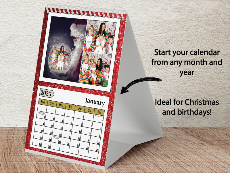 Personalised A5 Wall Calendar 2025 – Glitter Effect & Colourful Design