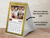 Personalised A3 Wall Calendar 2025 – Red Glitter Effect & Gold Number Design