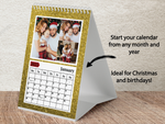 Personalised A3 Wall Calendar 2025 – Red Glitter Effect & Gold Number Design