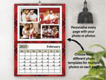 Personalised A5 Wall Calendar 2025 – Red Tartan & Joyful Christmas Design