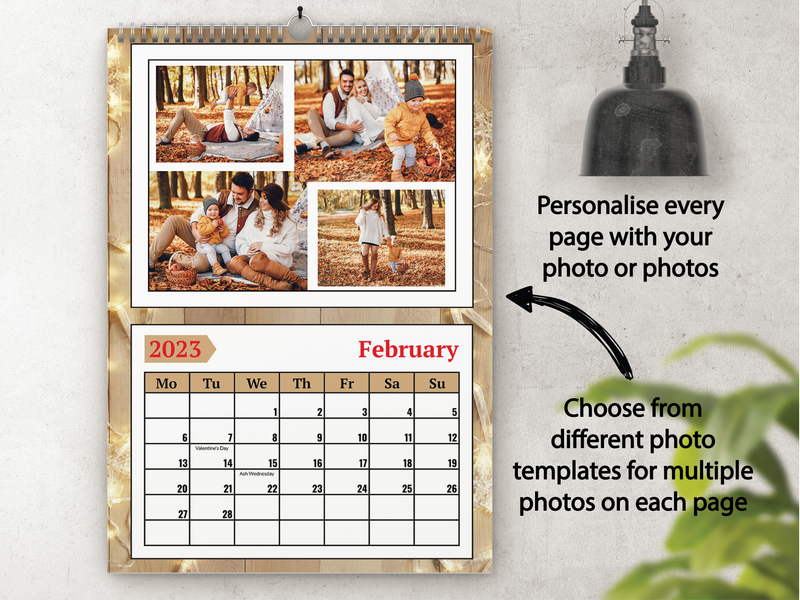 Personalised A5 Desktop Calendar – Elegant Lights Design, Perfect for Christmas & Birthdays 2025
