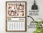 Personalised A5 Wall Calendar 2025 – Rustic Wood & Christmas Decor Design