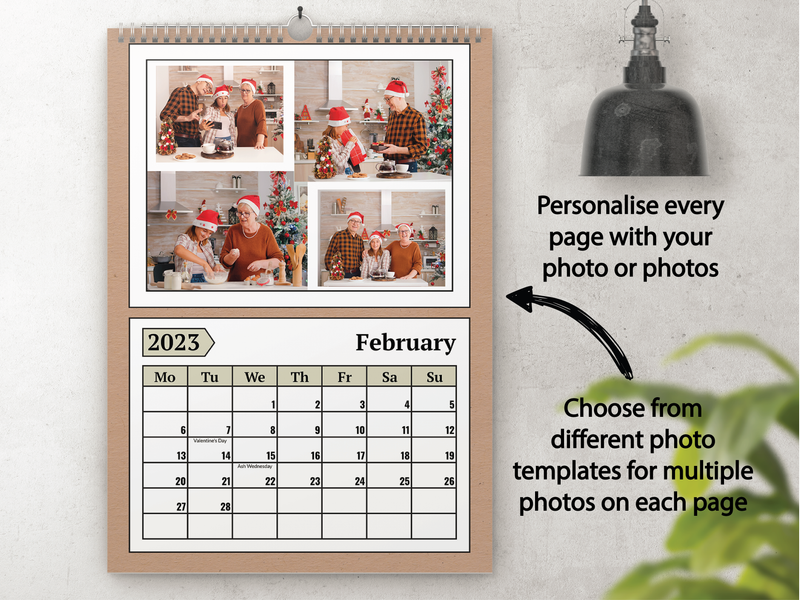 Personalised A5 Wall Calendar 2025 – Gingerbread House Christmas Design