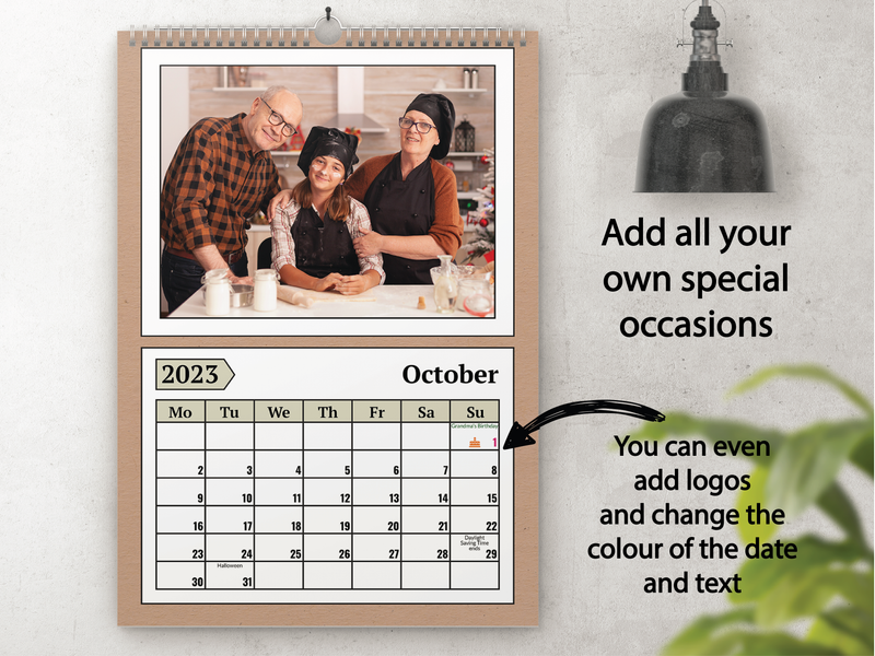 Personalised A5 Wall Calendar 2025 – Gingerbread House Christmas Design