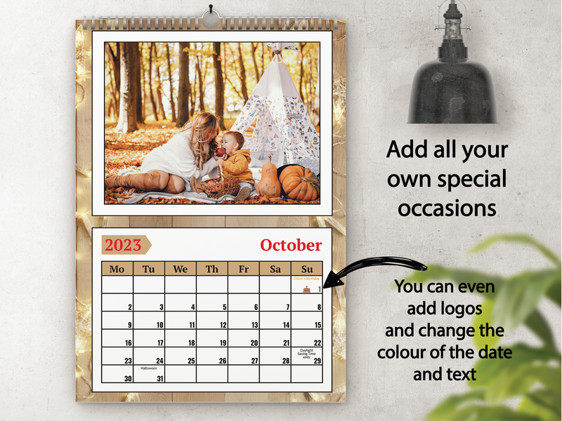 Personalised A5 Desktop Calendar – Elegant Lights Design, Perfect for Christmas & Birthdays 2025