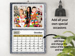 Personalised A5 Wall Calendar 2025 – Glitter Effect & Colourful Design