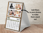 Personalised A3 Wall Calendar 2025 – Rustic Wood & Christmas Decor Design