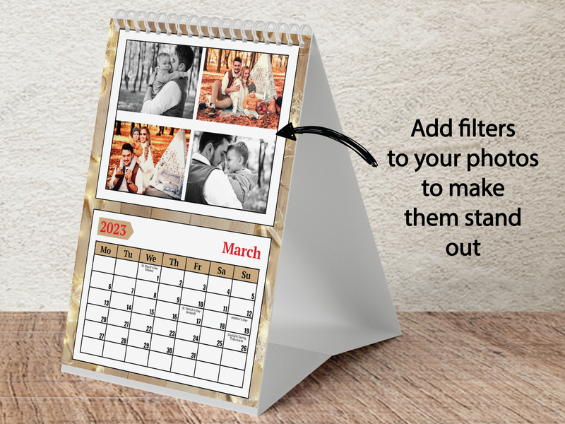 Personalised A5 Desktop Calendar – Elegant Lights Design, Perfect for Christmas & Birthdays 2025