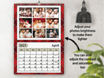 Personalised A4 Wall Calendar 2025 – Red Tartan & Joyful Christmas Design