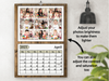 Personalised A5 Wall Calendar 2025 – Rustic Wood & Christmas Decor Design