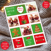 a christmas card with a picture of two children and a christmas tree