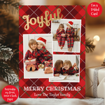 a christmas card with a picture of two children