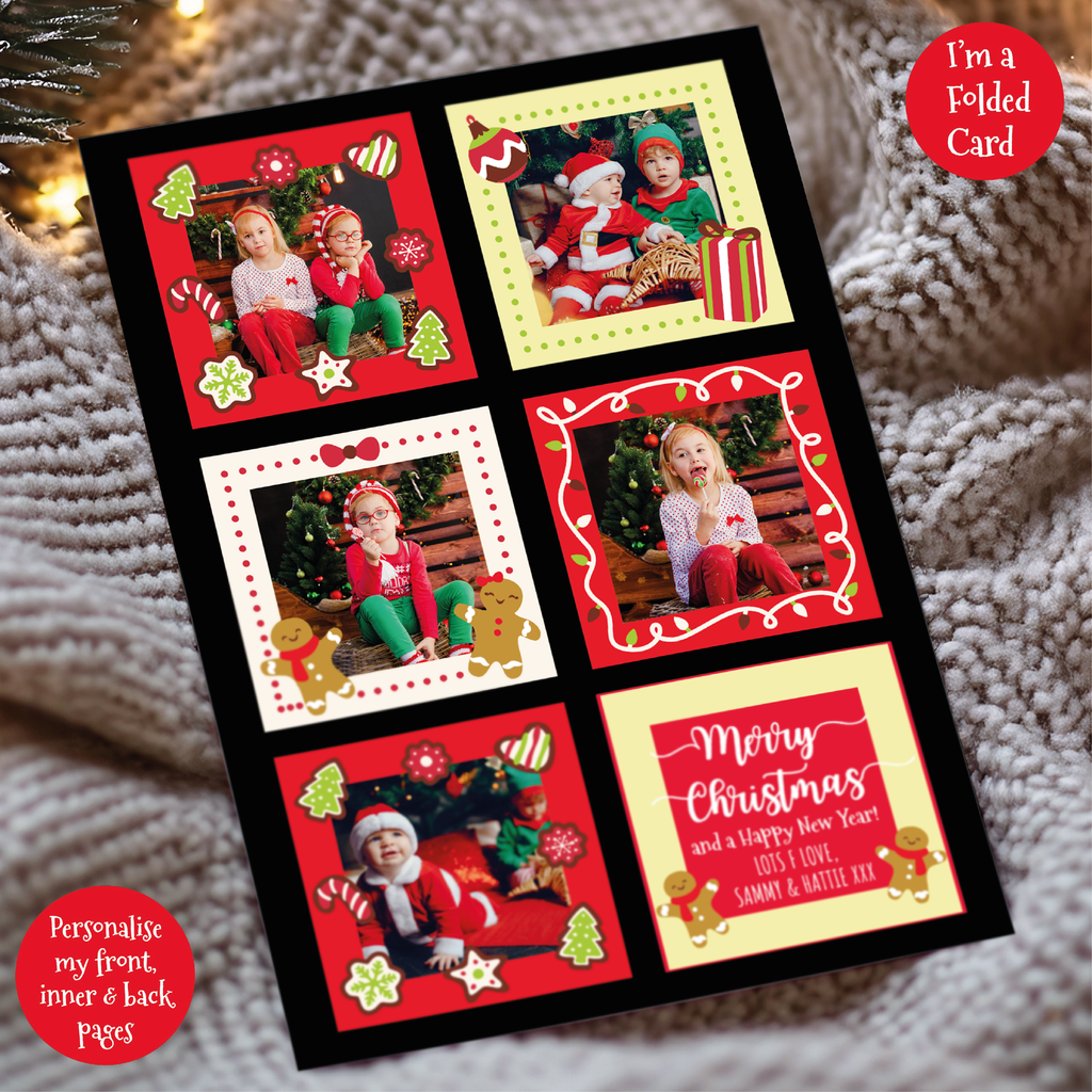 a christmas card with a picture of a child
