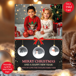 a christmas card with a photo of two children