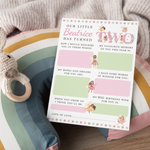 Personalised 1st Birthday Time Capsule Cards, Fairy, Pixie First Birthday Party Games