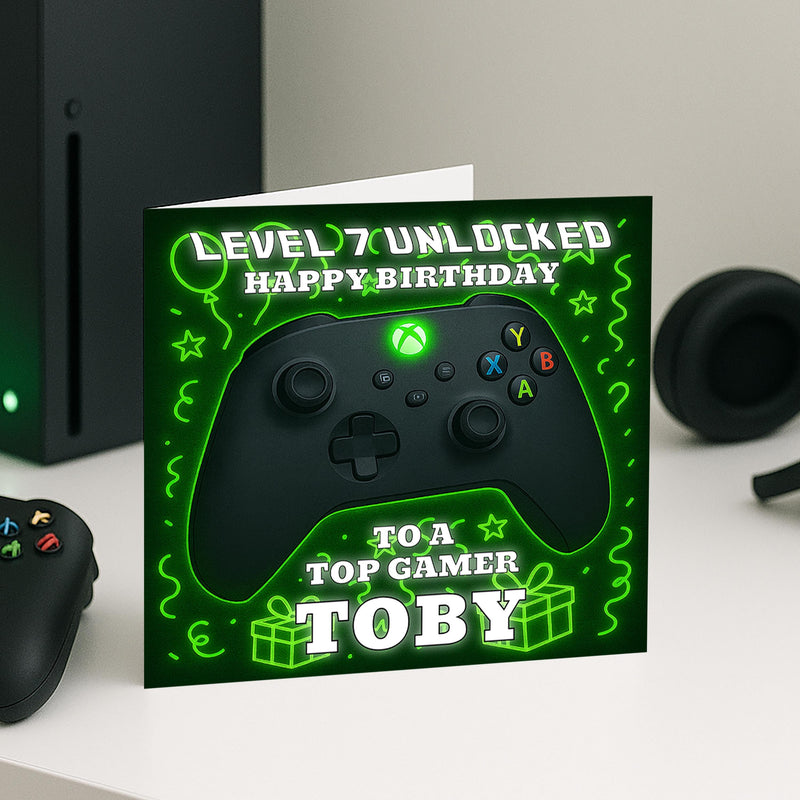 Personalised Xbox Gamer Birthday Card