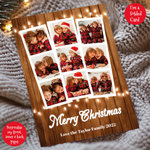 Personalised Folded Rustic Lights Christmas Card Packs - Photo A6 Cards