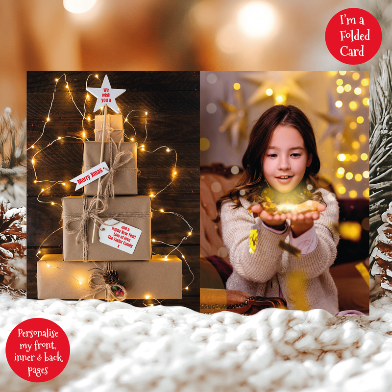 Personalised Folded Magical Christmas Card Packs - Photo A6 Gift Cards