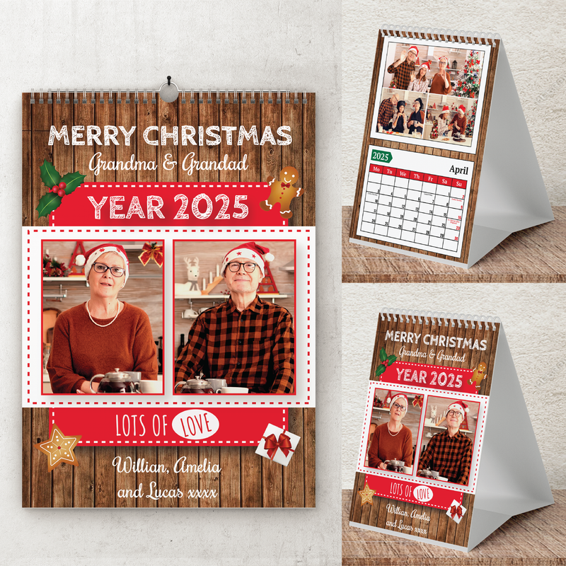 Personalised A4 Wall Calendar – Custom Photo Gift, Start Any Month, Perfect for Christmas & Birthdays - Year 2025