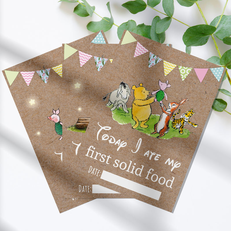 Winnie The Pooh Classic Pooh Bear 1st Year Milestone Cards - Blue Baby Boys Keepsake